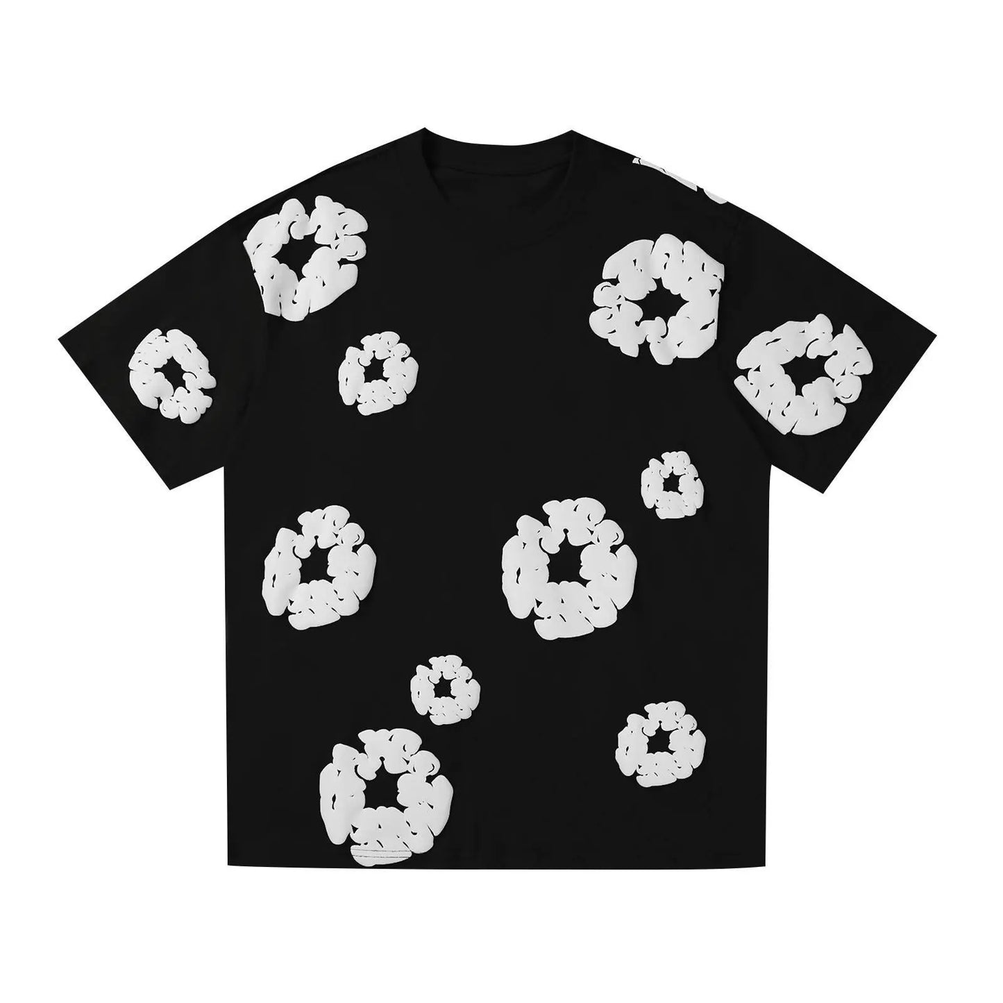 Blumenmuster T-Shirt - 100% Cotton