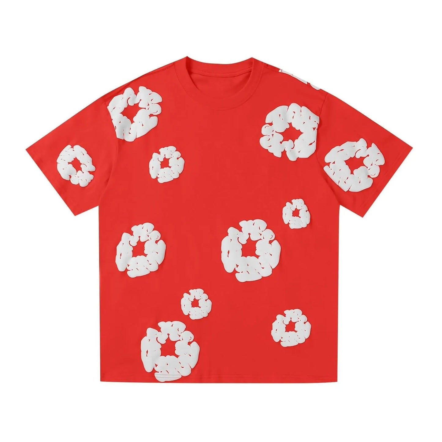 Blumenmuster T-Shirt - 100% Cotton