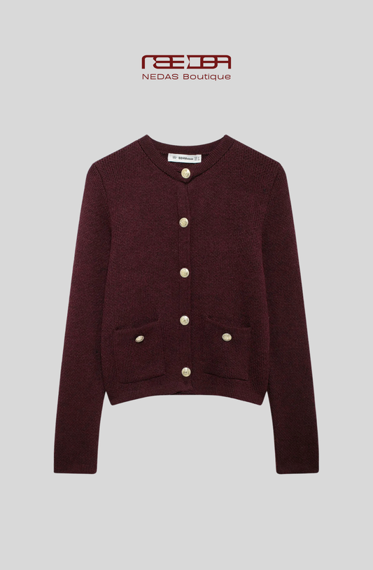 Paris Strickjacke – Edle Strickjacke mit goldenen Knöpfen