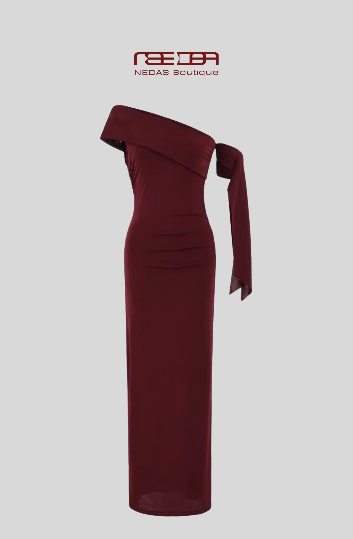 Ariya – Elegantes One-Shoulder-Maxikleid in Sandbeige