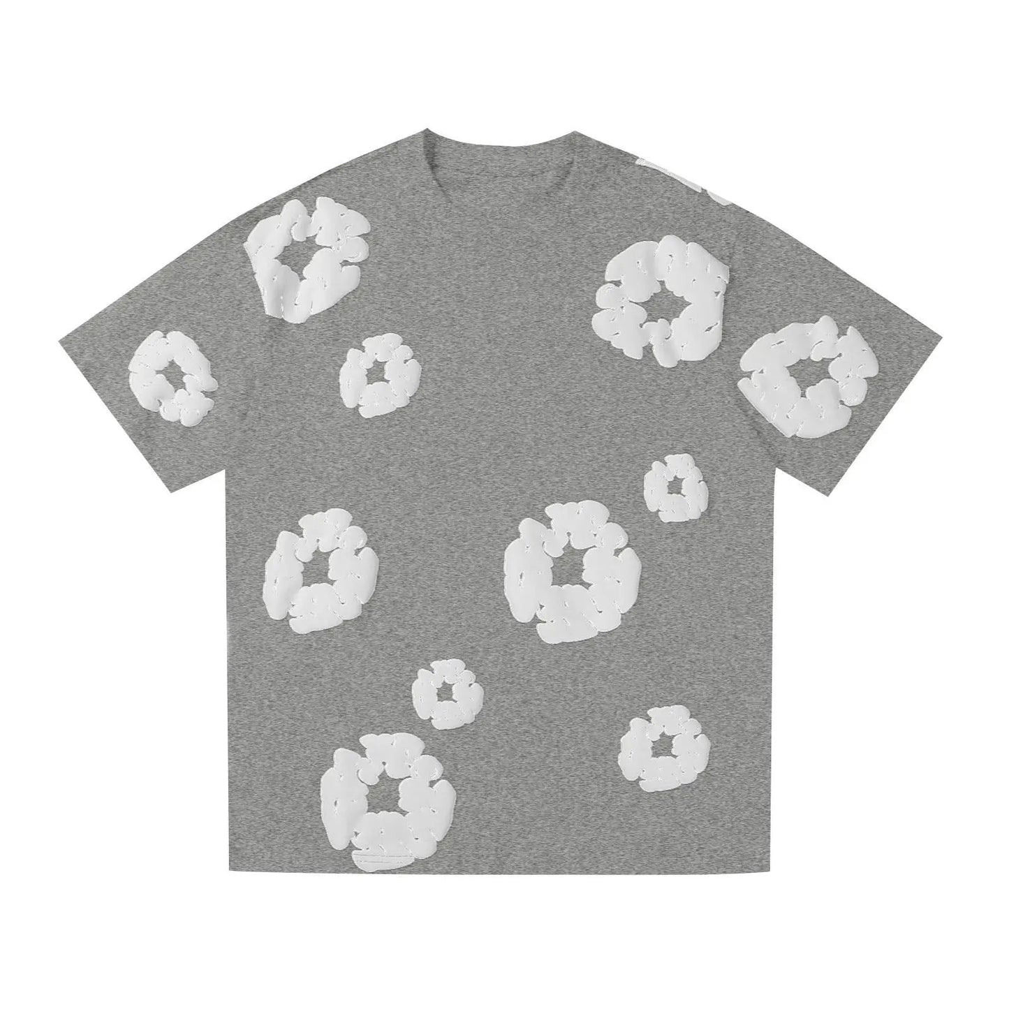 Blumenmuster T-Shirt - 100% Cotton