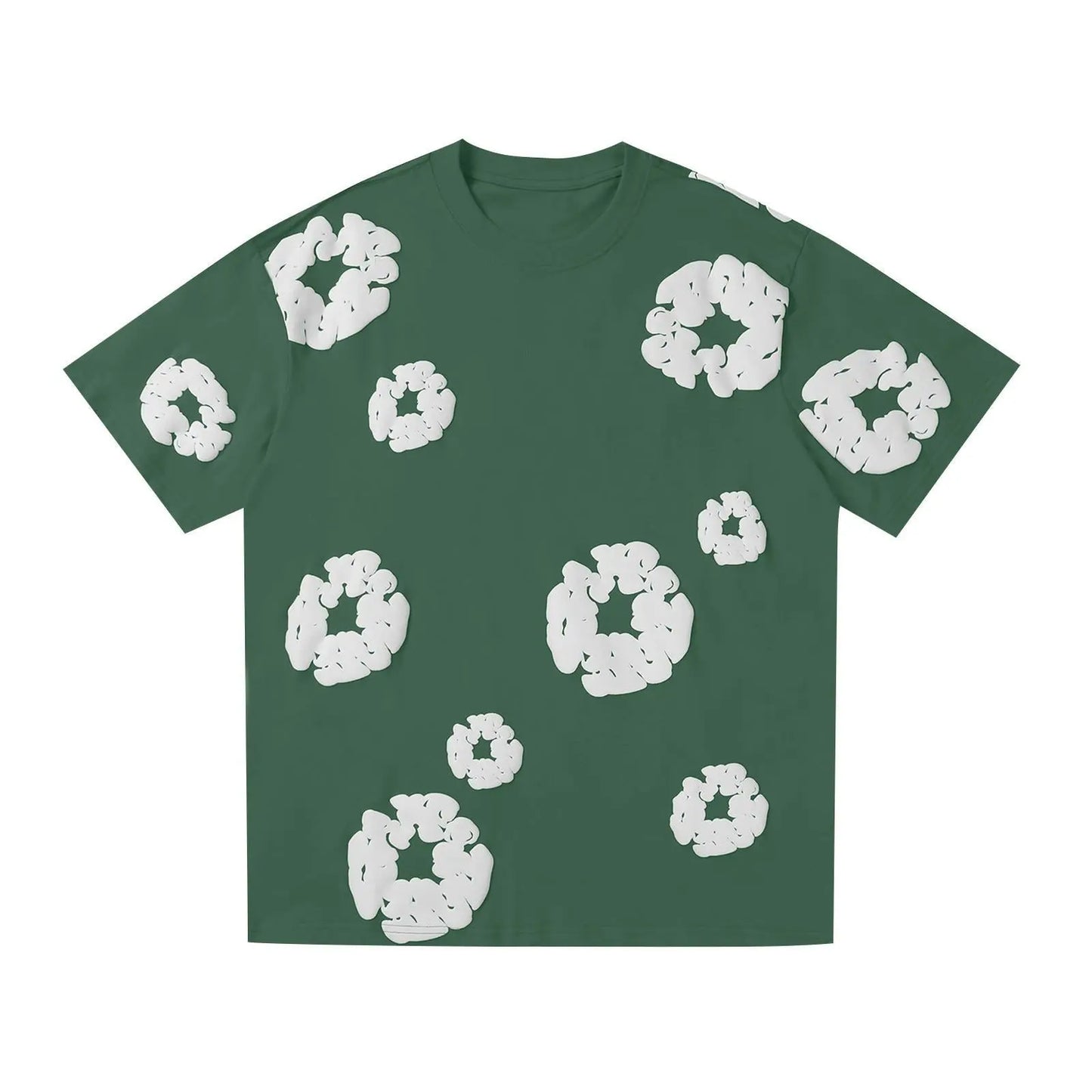 Blumenmuster T-Shirt - 100% Cotton