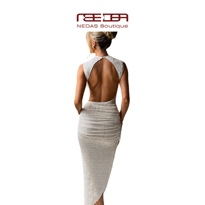 Laure – Rückenfreies Kleid in Weiß