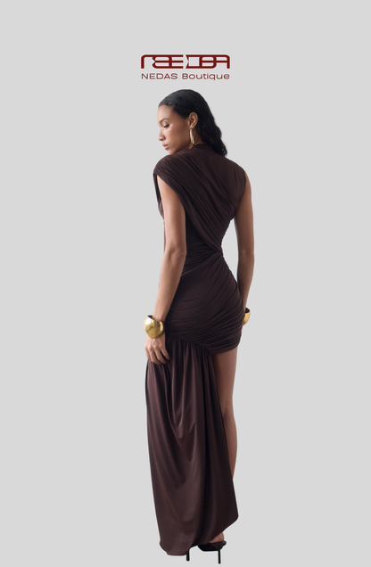 Serena – Figurbetontes Drapé-Kleid