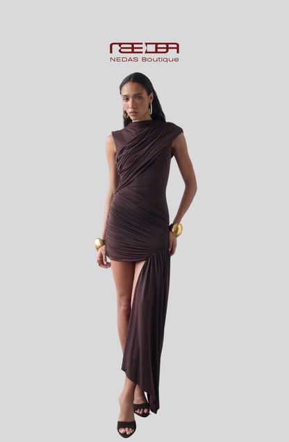 Serena – Figurbetontes Drapé-Kleid