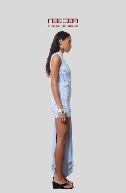 Serena – Figurbetontes Drapé-Kleid