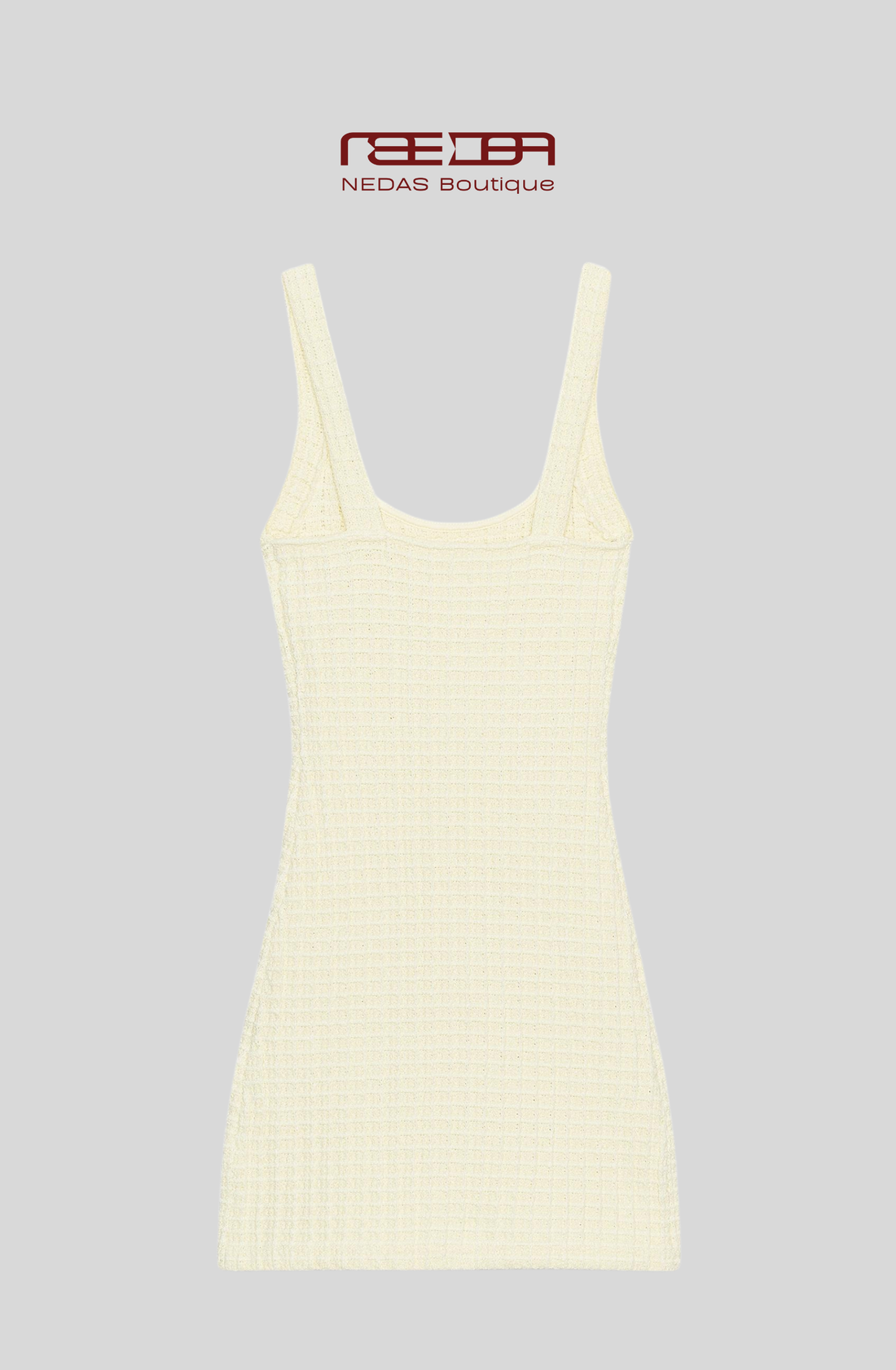 Elina Kleid - Femininer Tweed-Look mit Dekorative Deko-Knöpfe