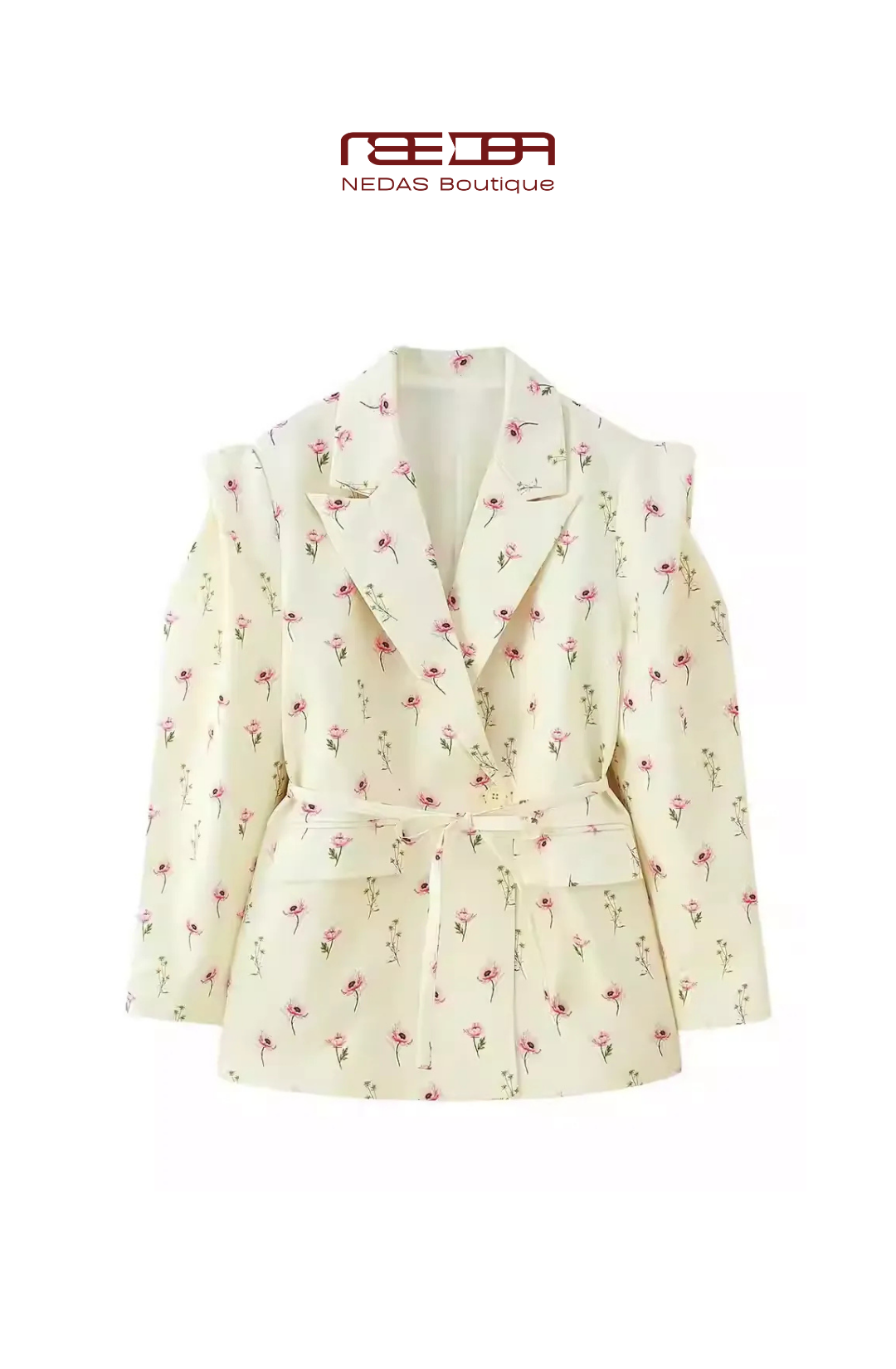 Arina – Oversize Blazer in Sonnengelb mit Taillengürtel