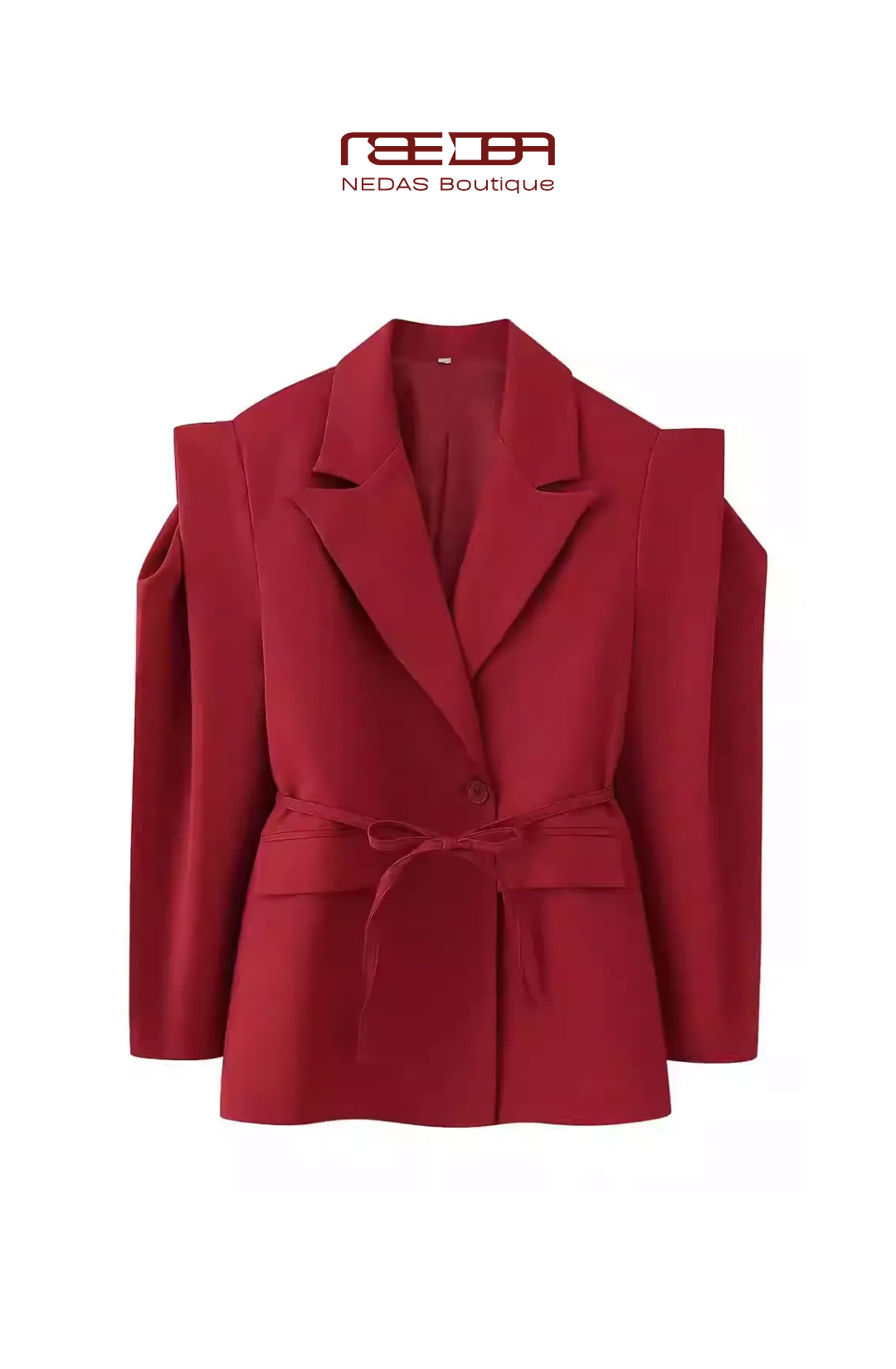 Arina – Oversize Blazer in Sonnengelb mit Taillengürtel