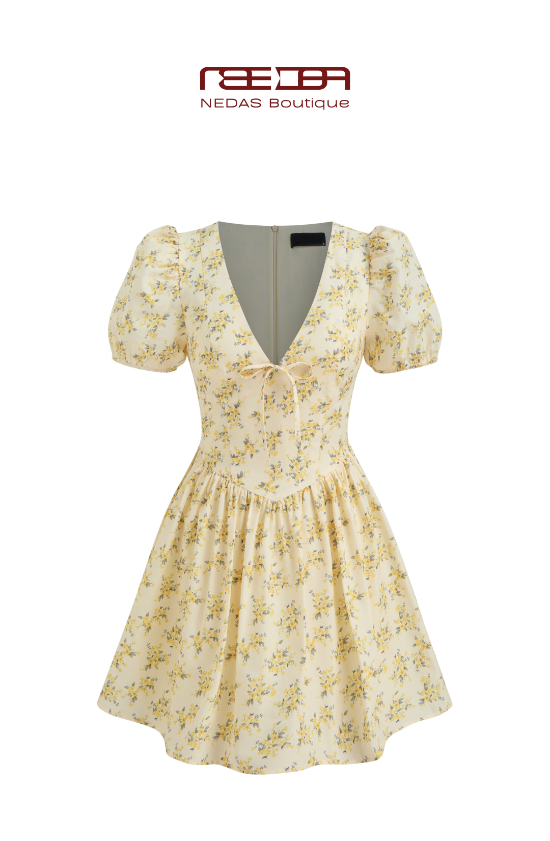 Stella – Verspieltes Minikleid mit Blumenmuster und Puffärmeln
