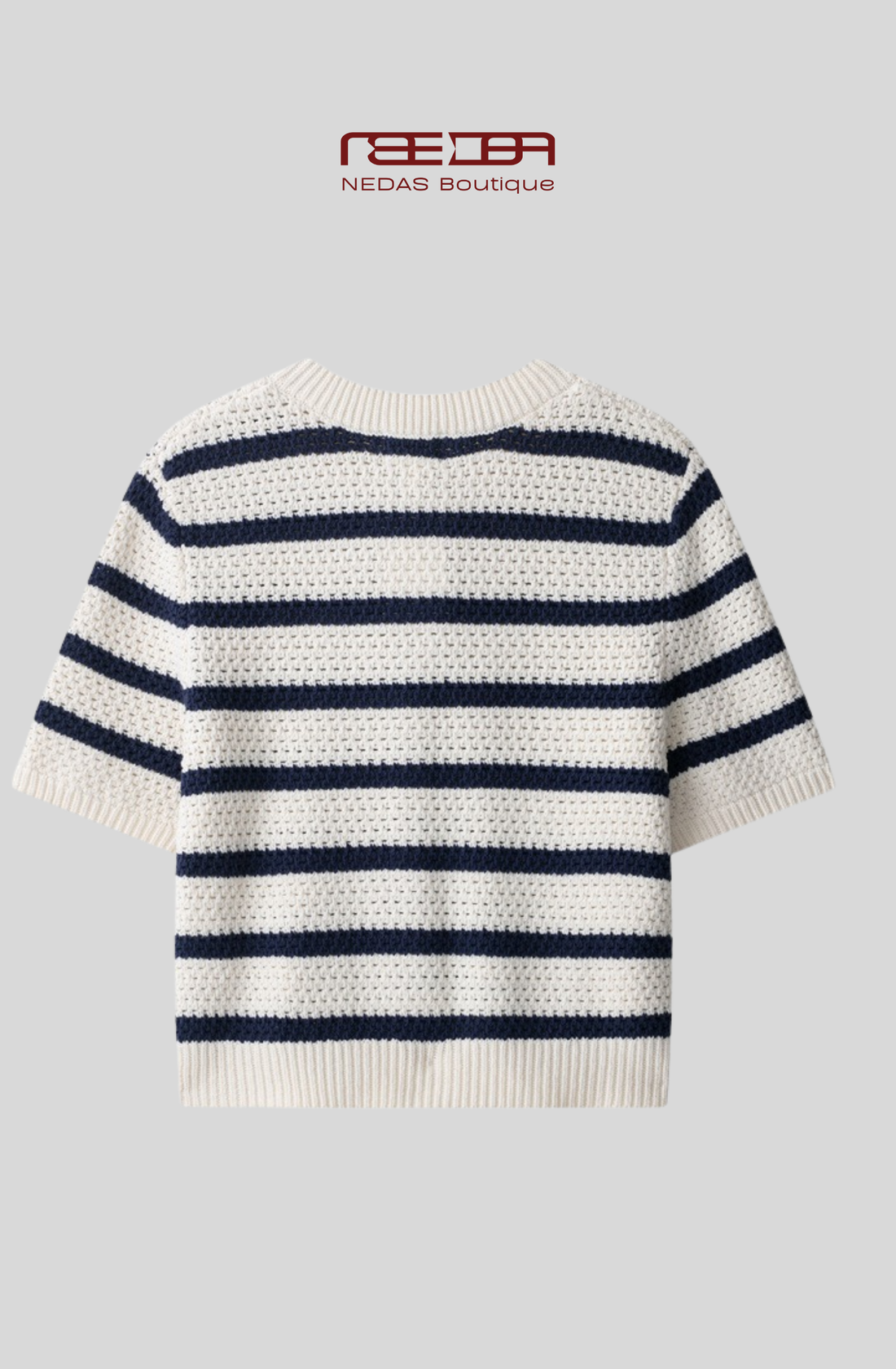 Kurzarm Strickcardigan Streifenlook