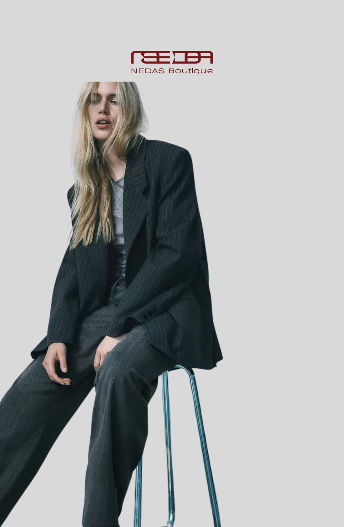 Noir Line Blazer – Moderner Oversized Blazer mit Nadelstreifen