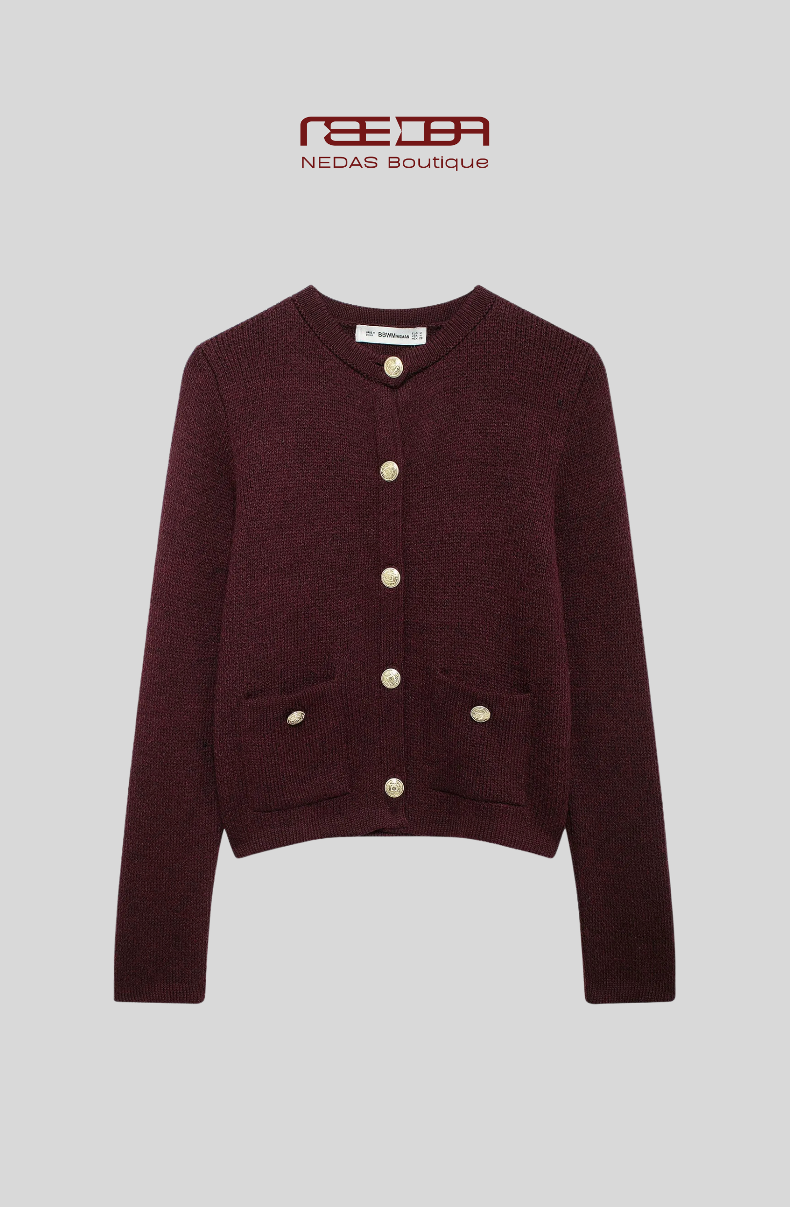 Paris Strickjacke – Edle Strickjacke mit goldenen Knöpfen