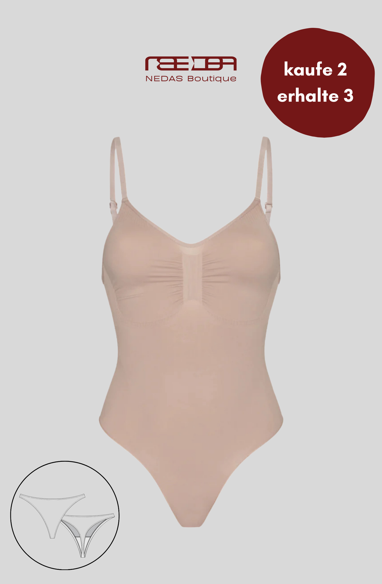 Shapewear mit Push & String - Unsichtbare Eleganz für jeden Tag