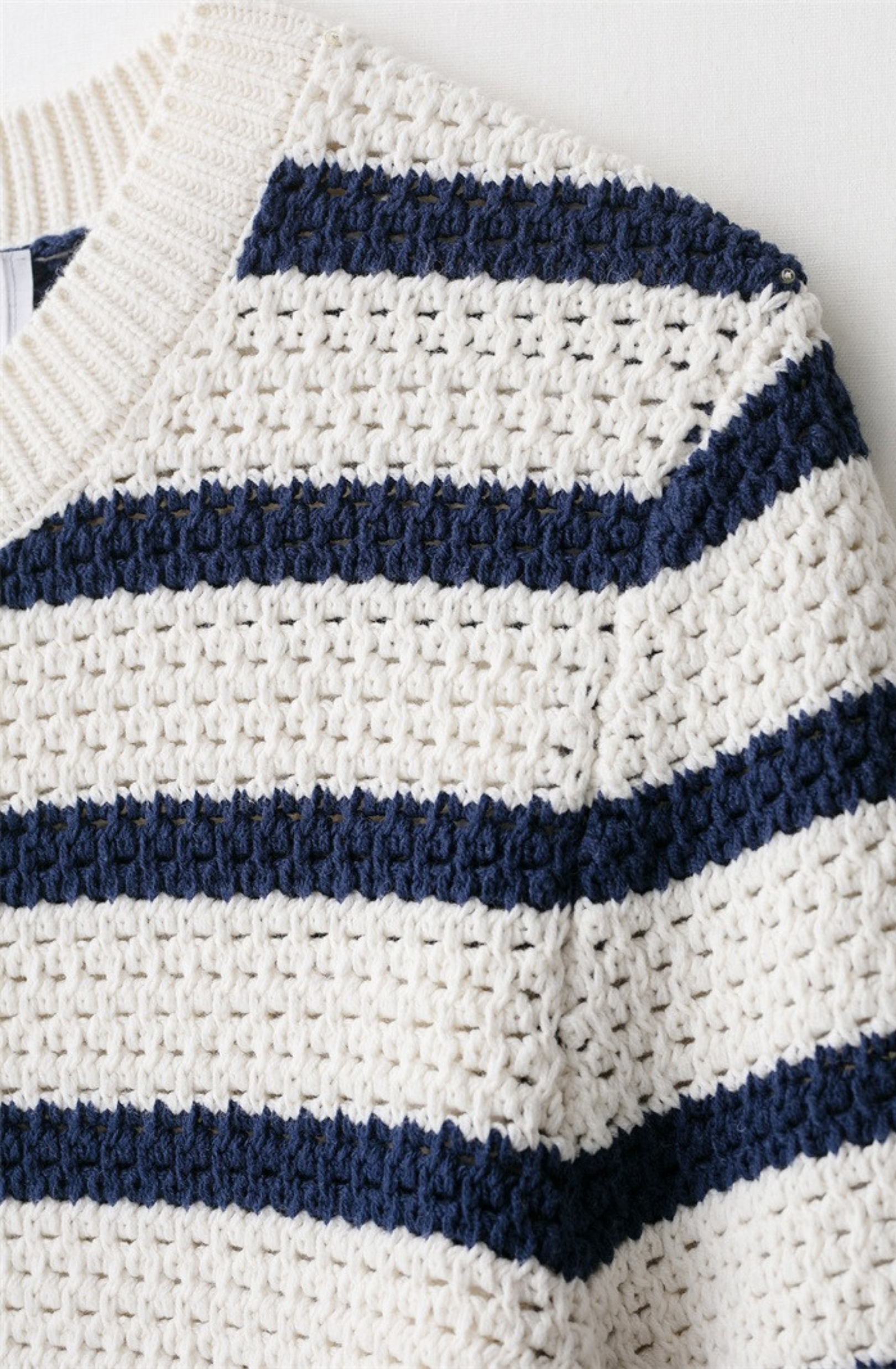 Kurzarm Strickcardigan Streifenlook