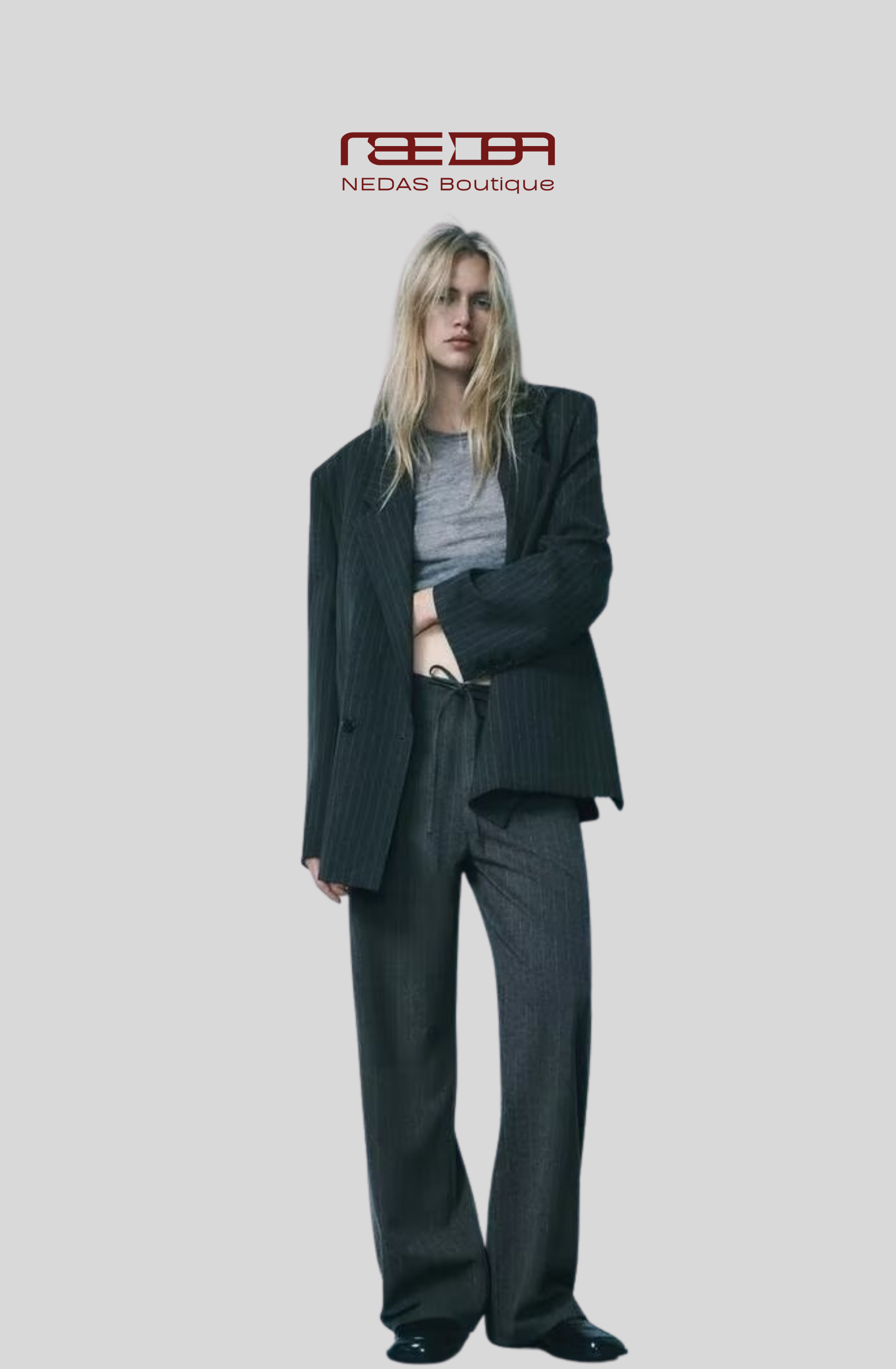 Noir Line Blazer – Moderner Oversized Blazer mit Nadelstreifen