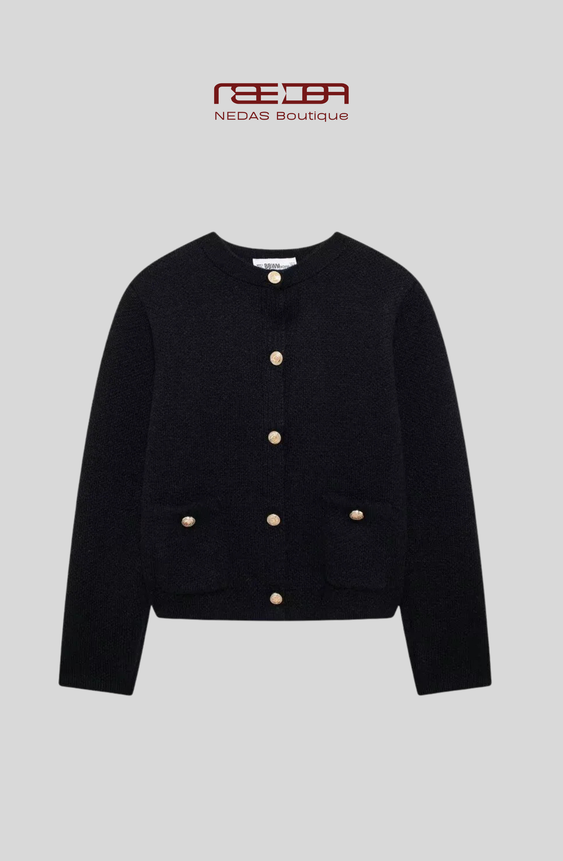 Paris Strickjacke – Edle Strickjacke mit goldenen Knöpfen