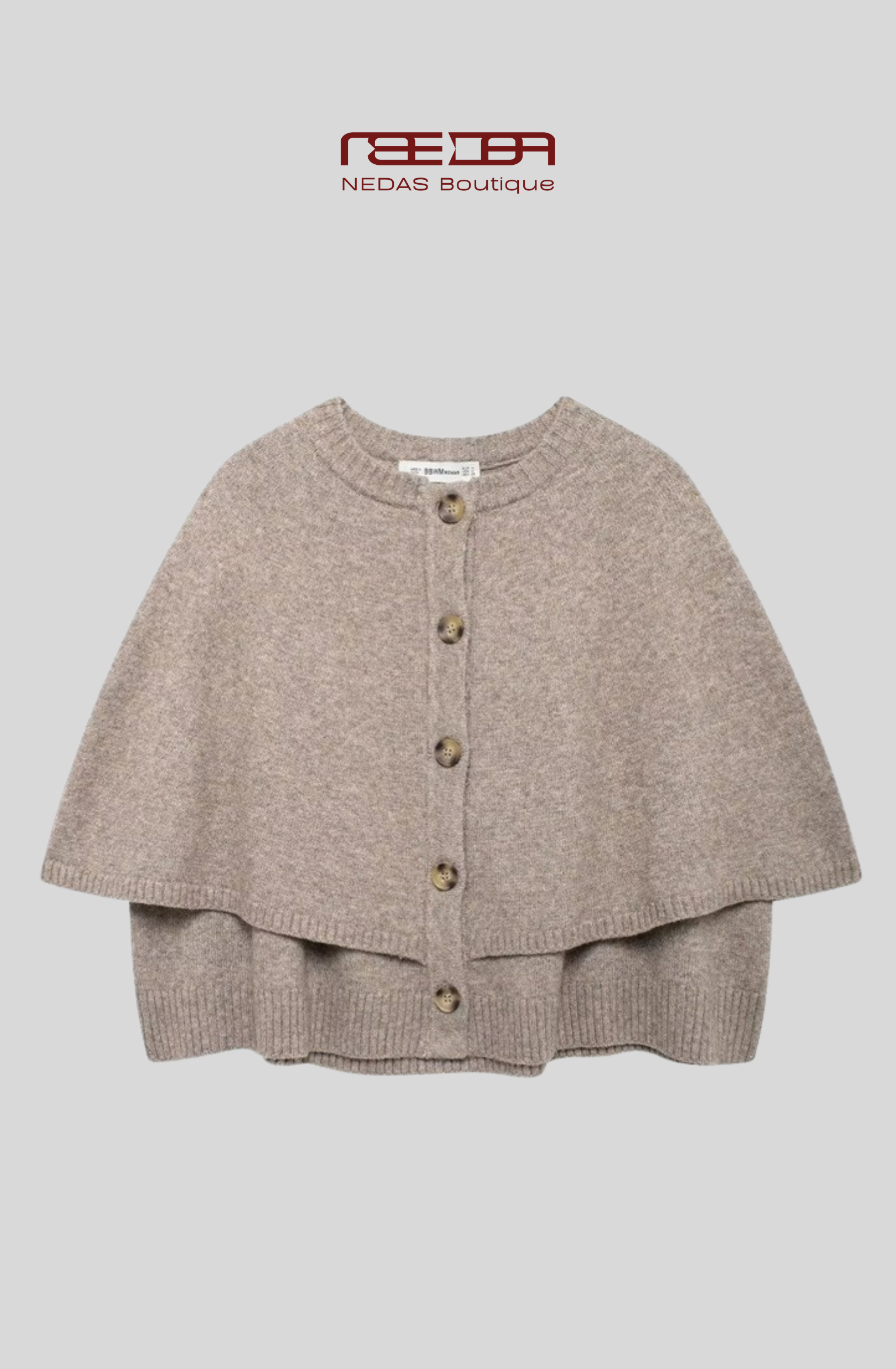 Strickcape mit Knöpfen – Elegantes Strickdesign