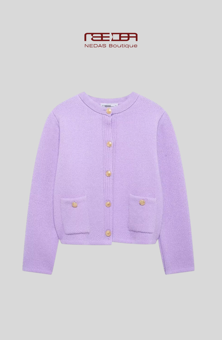 Paris Strickjacke – Edle Strickjacke mit goldenen Knöpfen