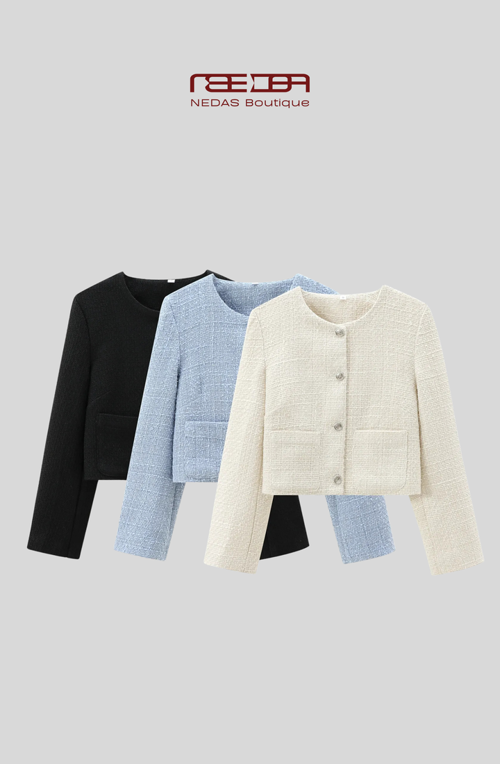 Elsa Blazer – Eleganter Kurzblazer mit Strukturstoff