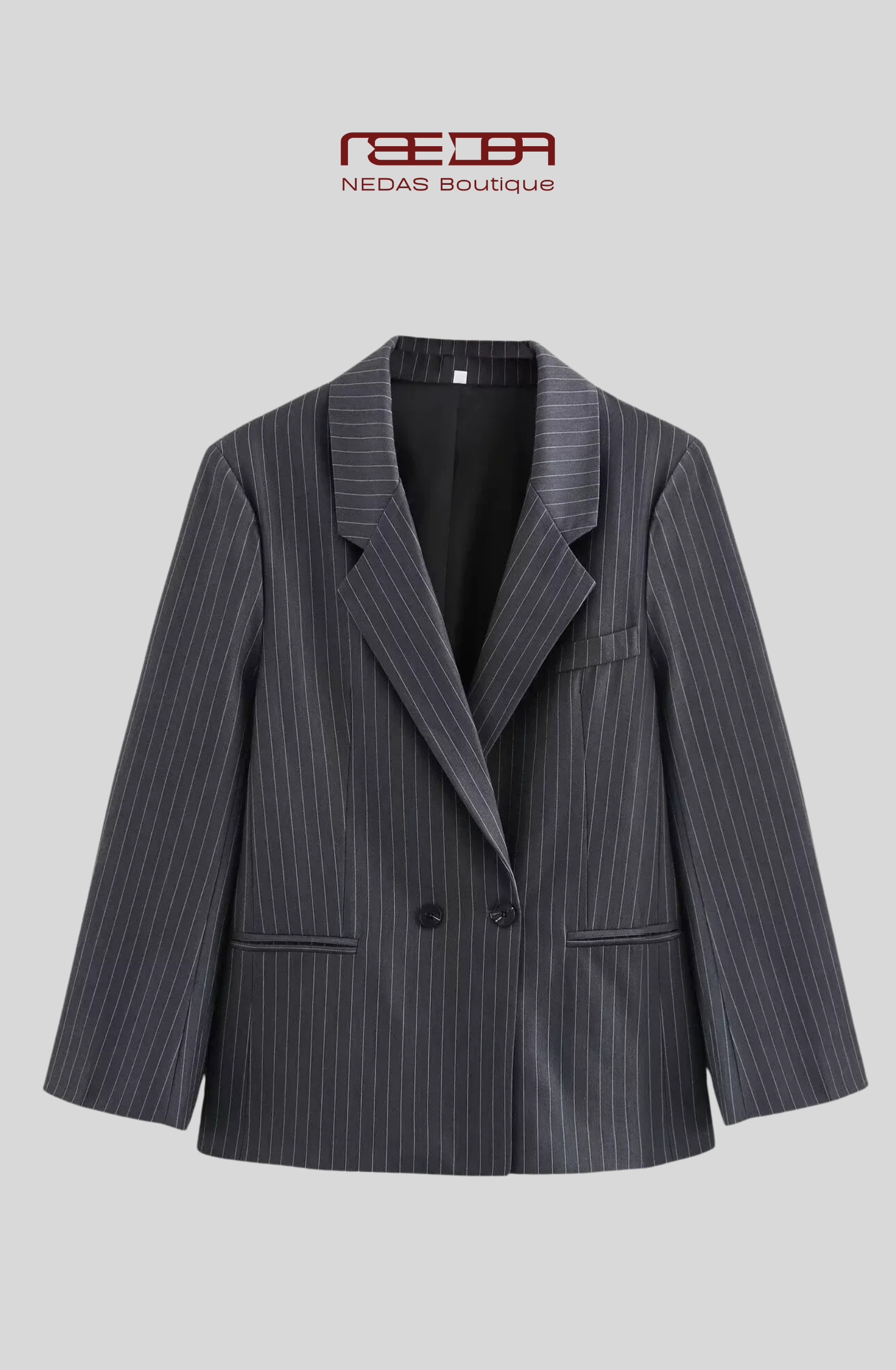 Noir Line Blazer – Moderner Oversized Blazer mit Nadelstreifen