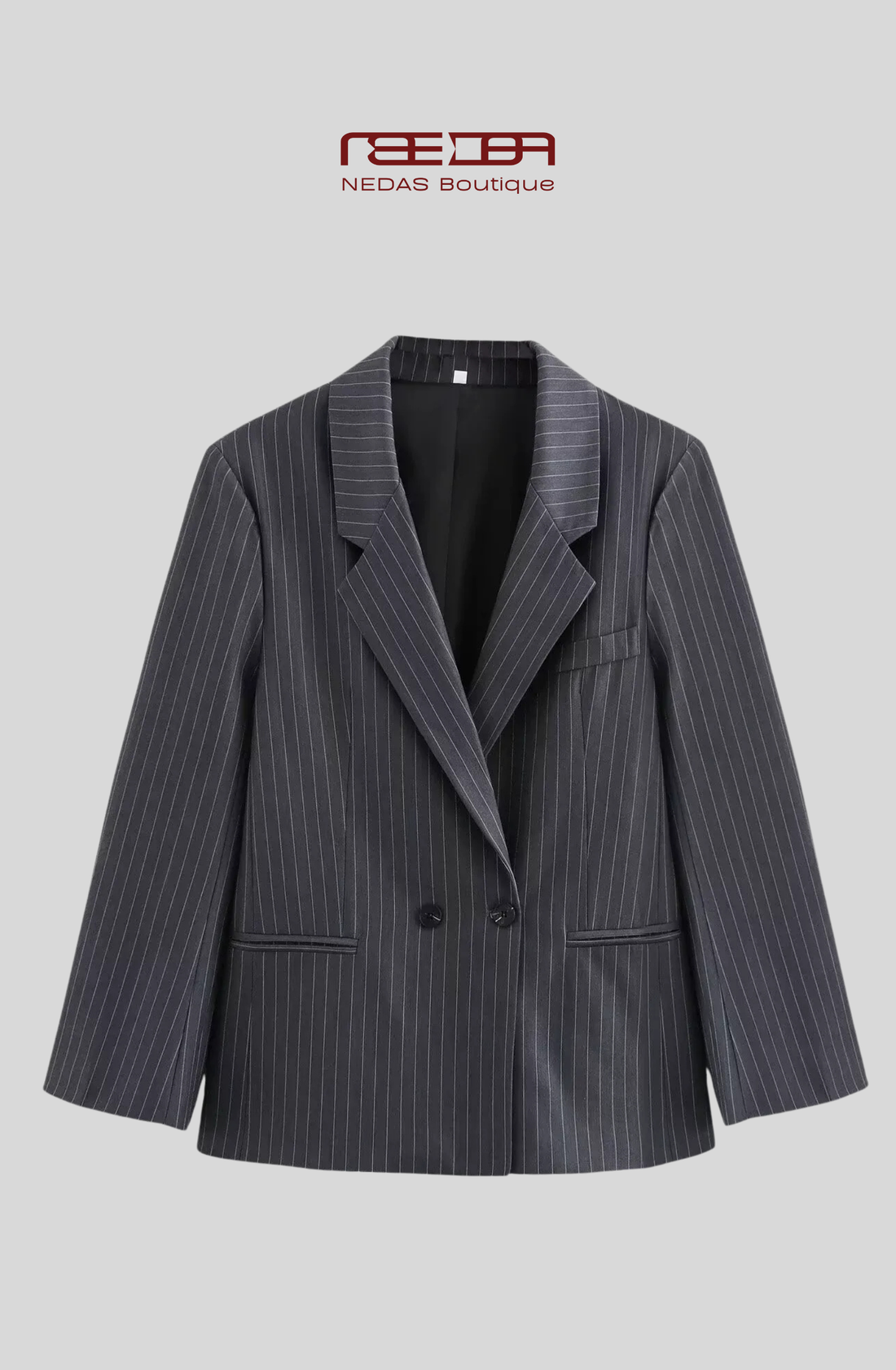 Noir Line Blazer – Moderner Oversized Blazer mit Nadelstreifen