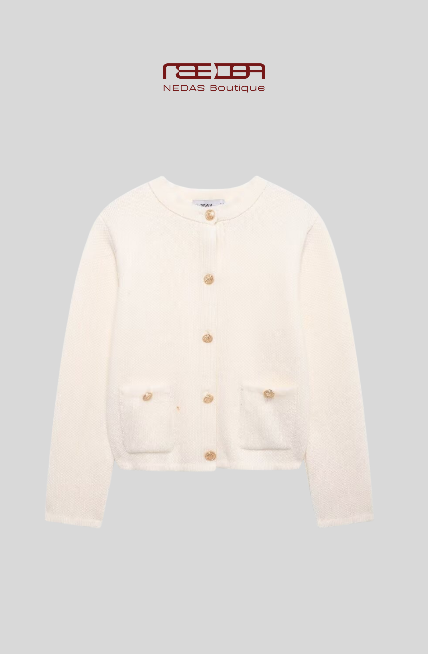 Paris Strickjacke – Edle Strickjacke mit goldenen Knöpfen