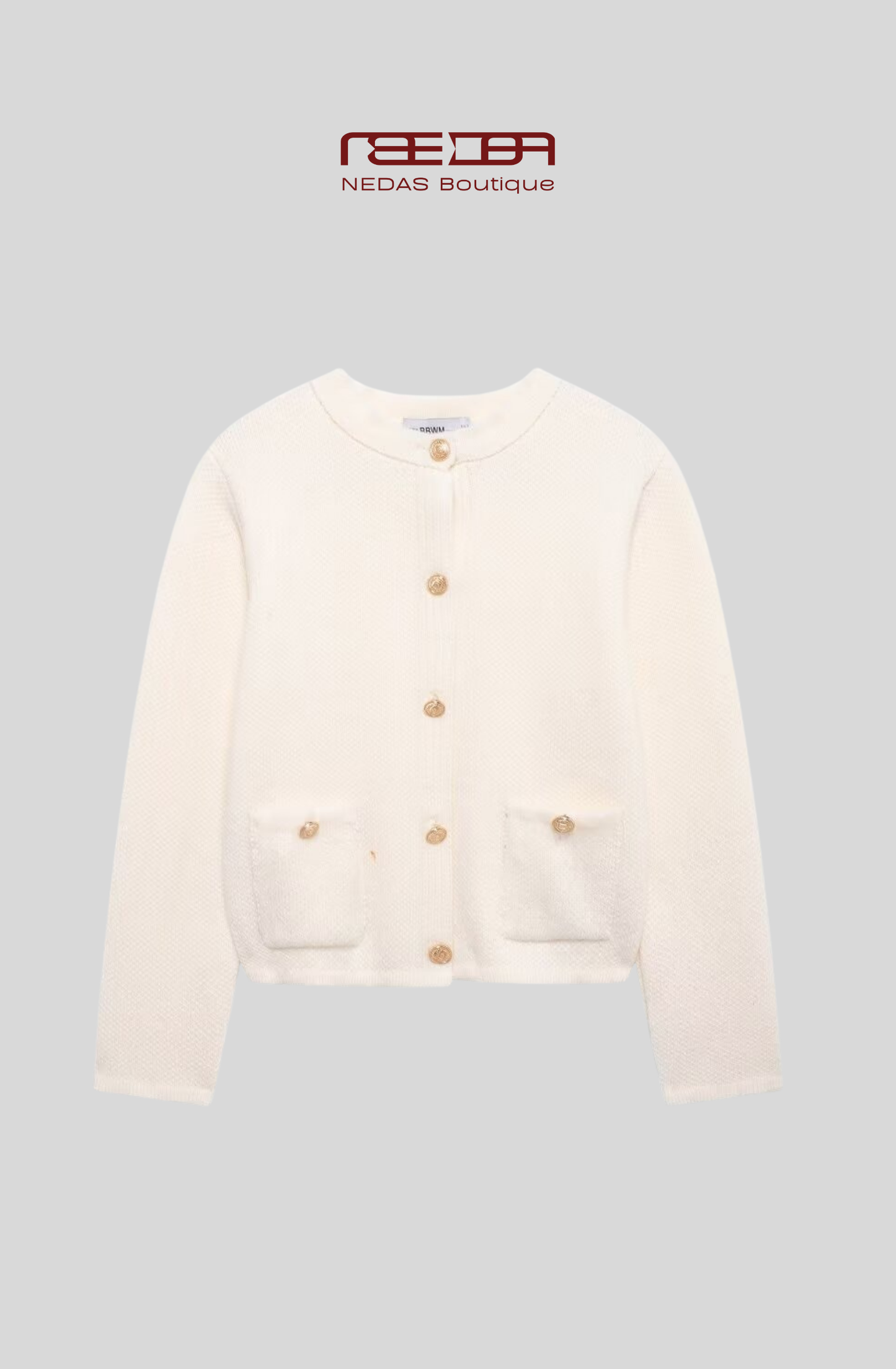 Paris Strickjacke – Edle Strickjacke mit goldenen Knöpfen