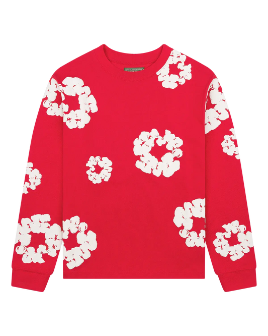 Blumenmuster Sweat Shirt  - 100% Cotton
